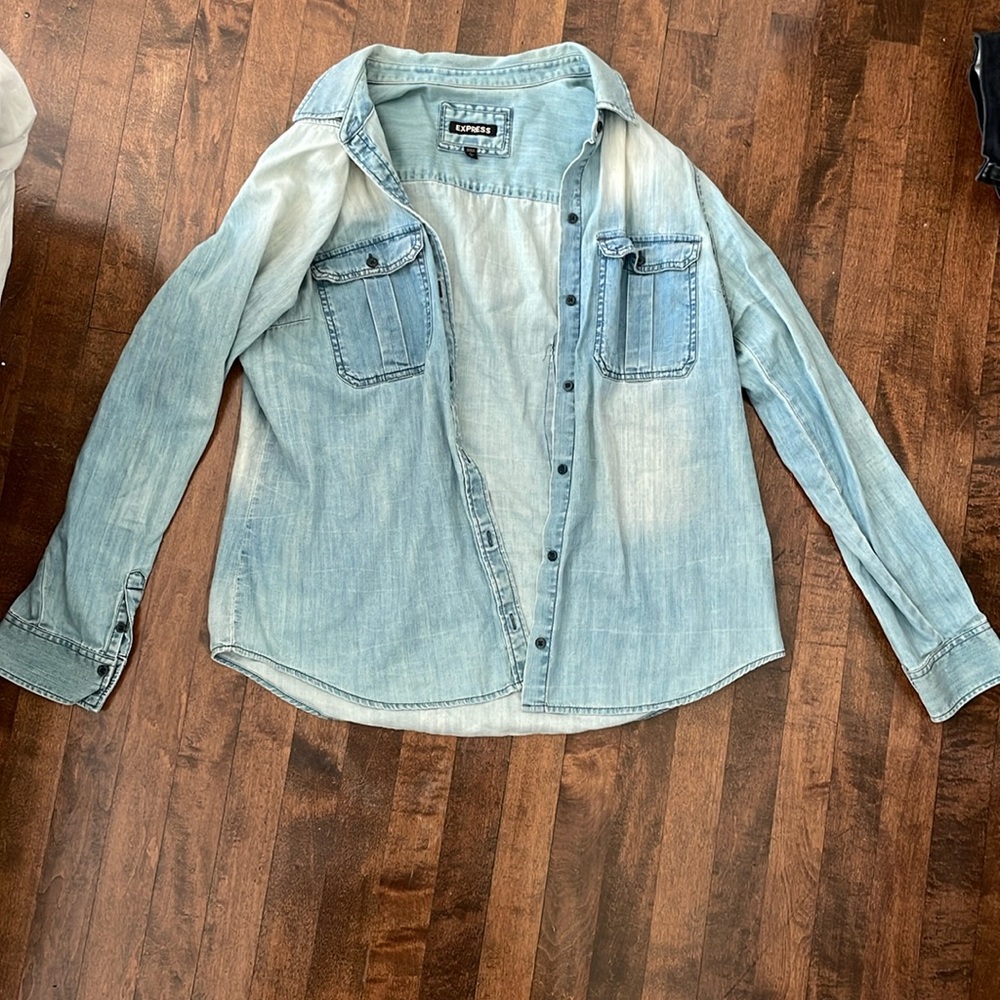 Express Denim Button-Up Shirt